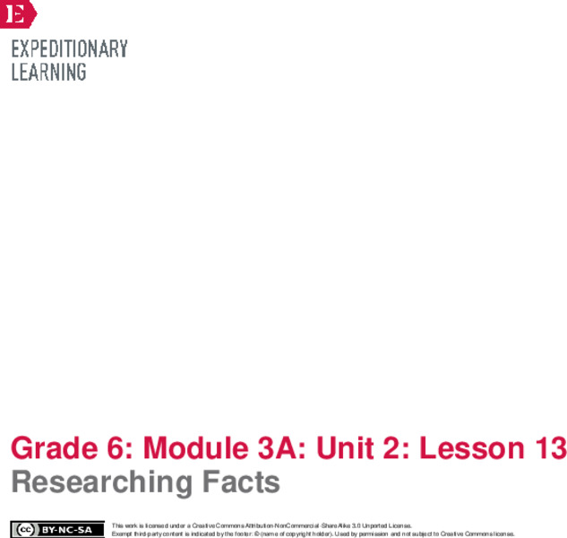 Researching Facts Lesson Plan