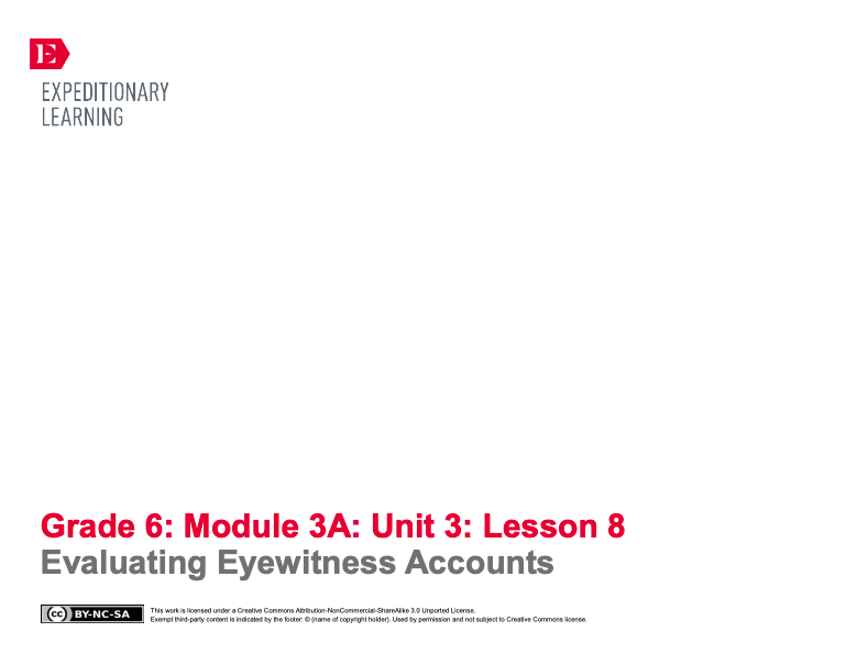 Evaluating Eyewitness Accounts Lesson Plan