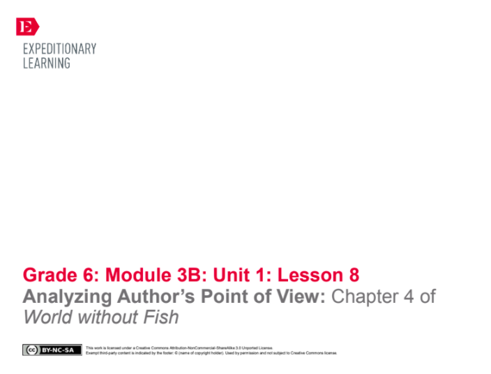 Analyzing Author’s Point of View: Chapter 4 of World without Fish Lesson Plan