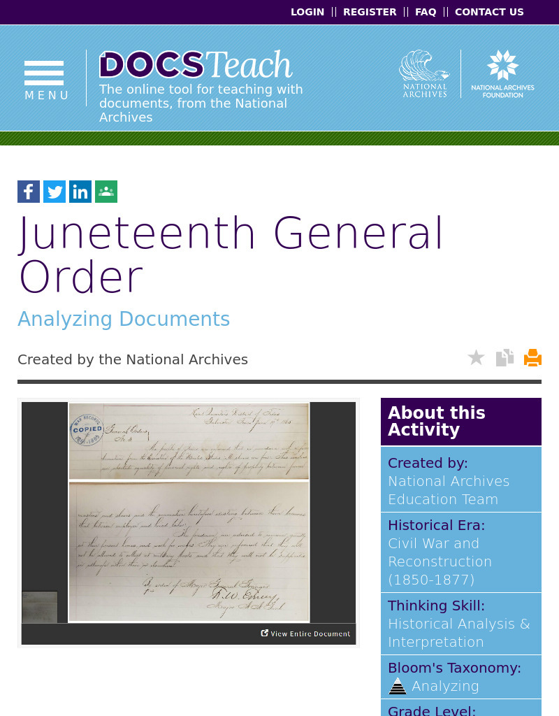 Juneteenth General Order Interactive