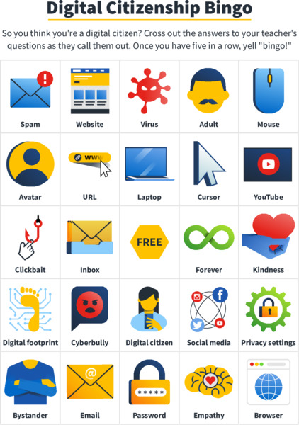 Digital Citizenship Bingo Learning