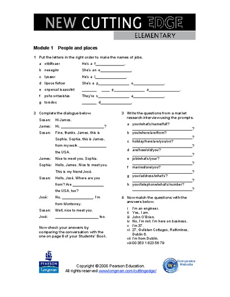 Language Practice Lesson Plan