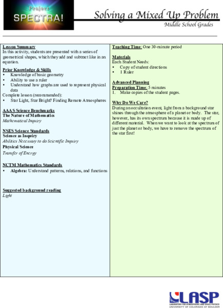 Solving a Mixed Up Problem Lesson Plan
