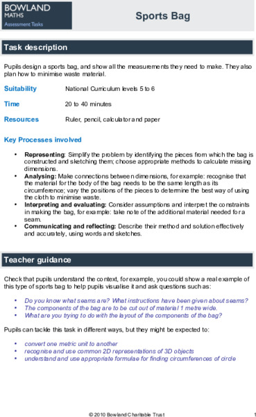 Sports Bag Assessment