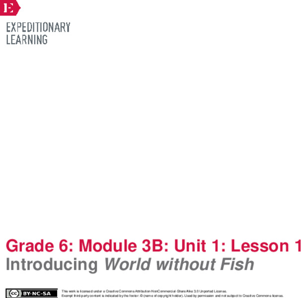 Introducing World without Fish Lesson Plan