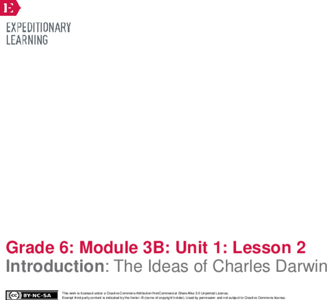Introduction: The Ideas of Charles Darwin Lesson Plan