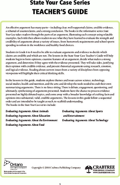 State Your Case Series Unit Plan