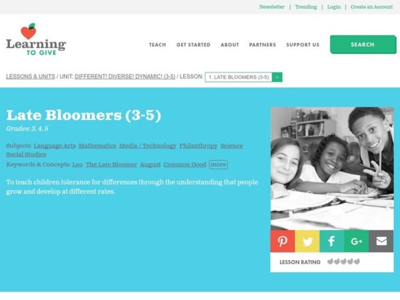 Late Bloomers Lesson Plan