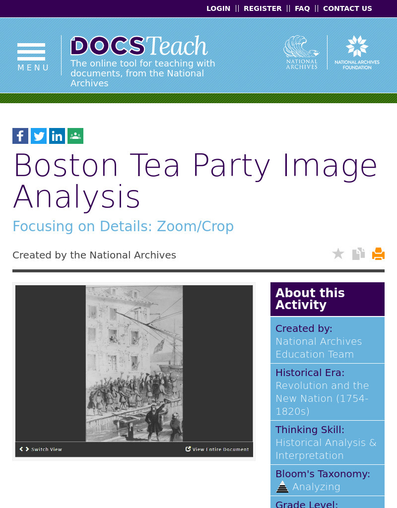 Boston Tea Party Image Analysis Interactive