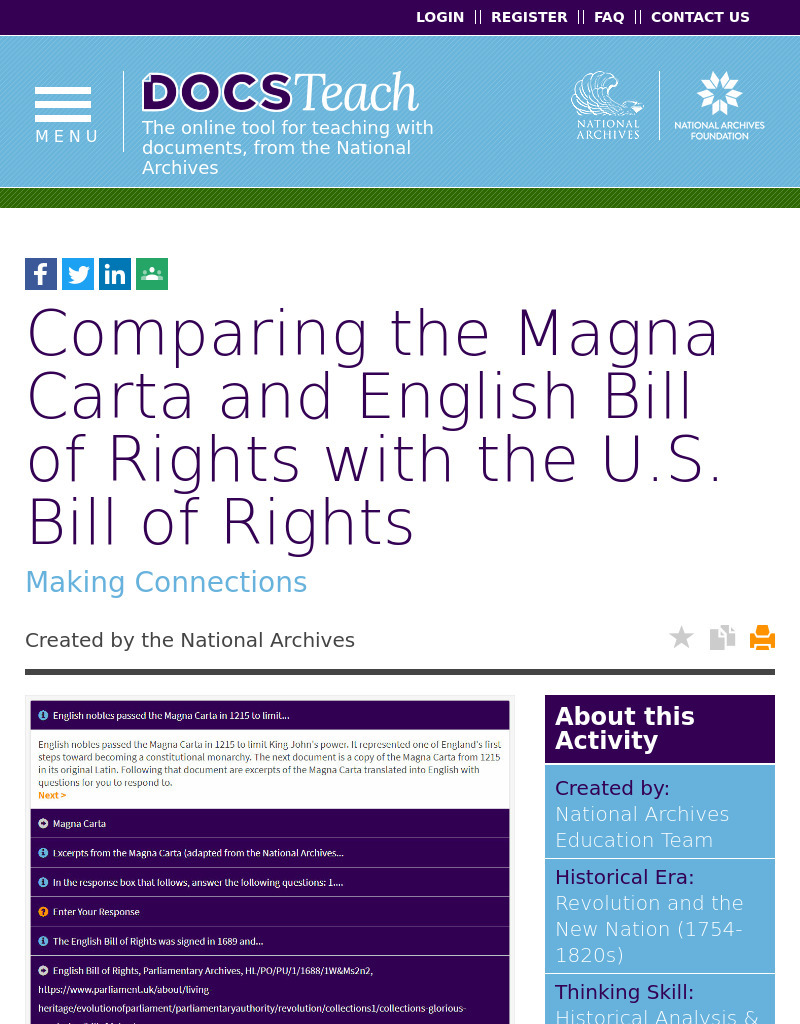 Comparing the Magna Carta and English Bill of Rights with the U.S. Bill of Rights Interactive
