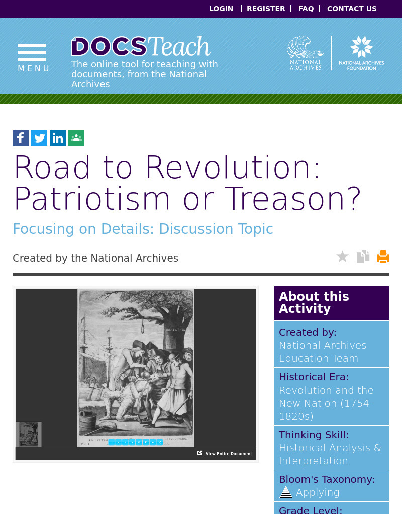 Road to Revolution: Patriotism or Treason? Interactive