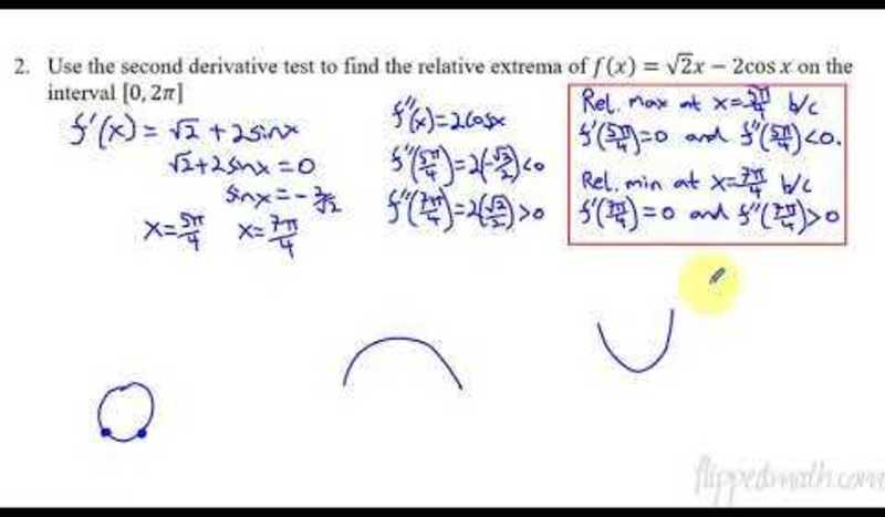 Calculus AB/BC - Using the Second Derivative Test to Determine Extrema AP Test Prep