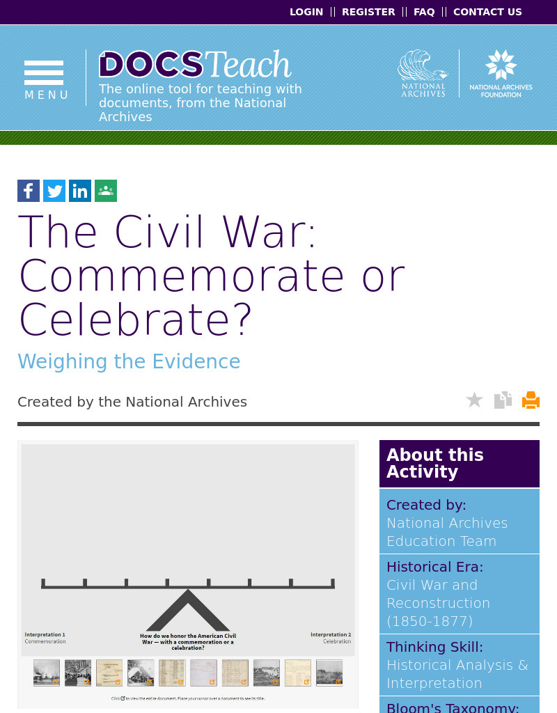 The Civil War: Commemorate or Celebrate? Interactive