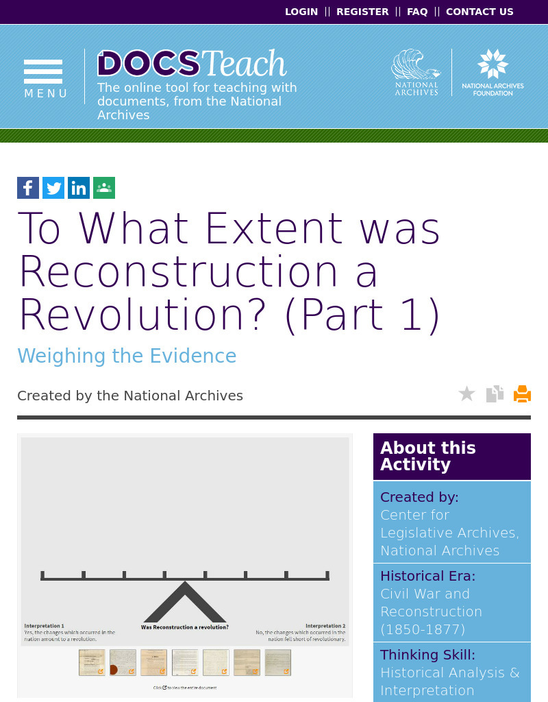 To What Extent was Reconstruction a Revolution? (Part 1) Interactive
