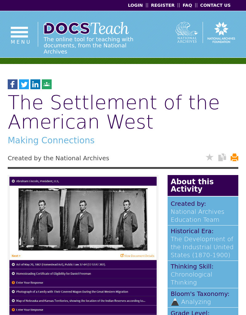 The Settlement of the American West Interactive