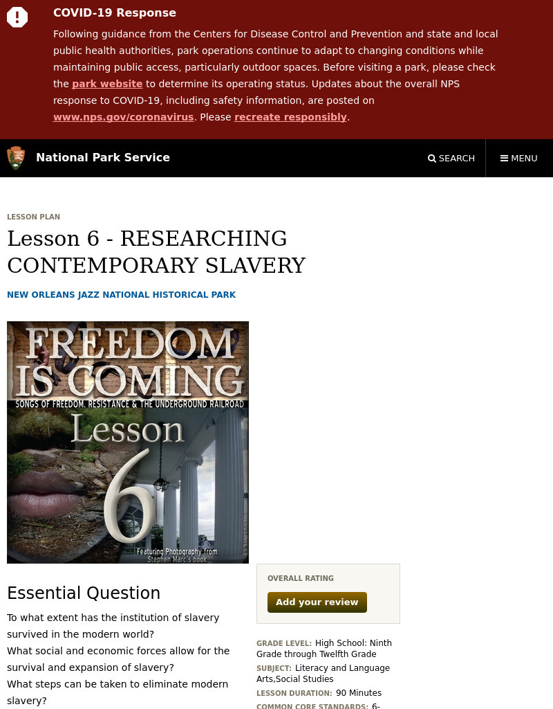 Lesson 6: Researching Contemporary Slavery Lesson Plan
