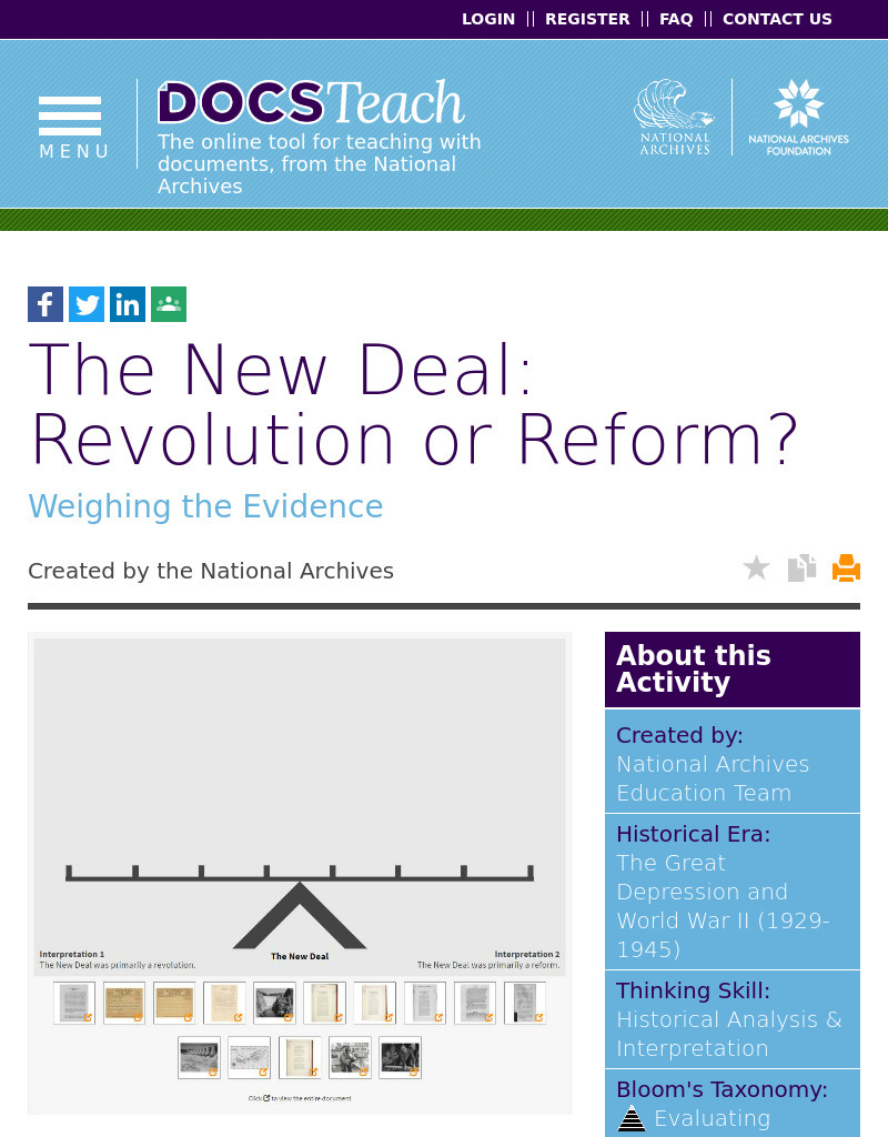 The New Deal: Revolution or Reform? Interactive