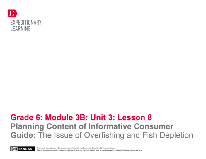 Planning Content of Informative Consumer Guide: The Issue of Overfishing and Fish Depletion Lesson Plan