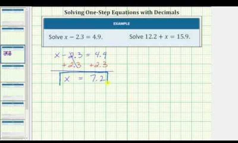 Solving One Step Equations Using Addition and Subtraction (Decimals) Instructional Video