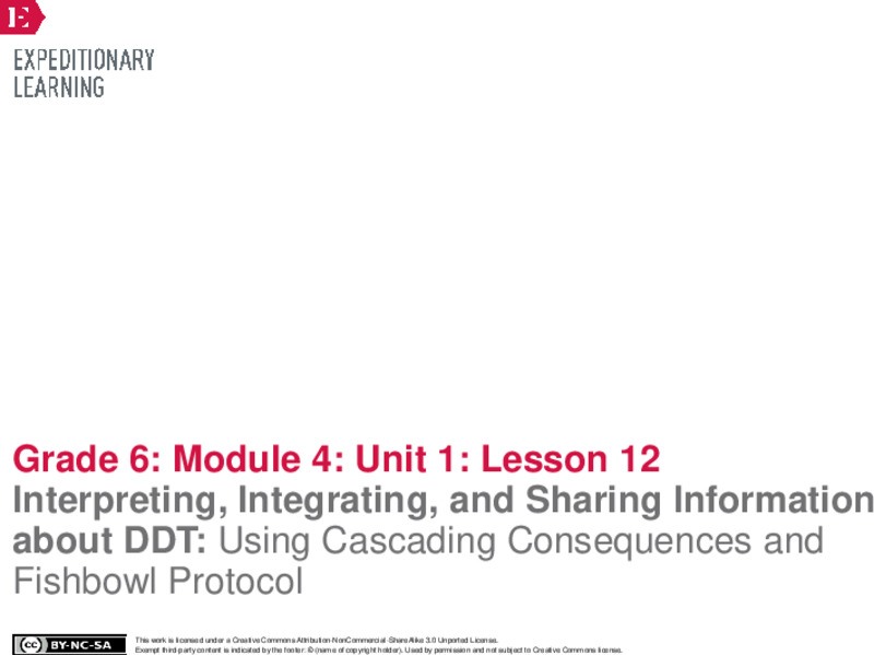 Interpreting, Integrating, and Sharing Information about DDT: Using Cascading Consequences and Fishbowl Protocol Lesson Plan