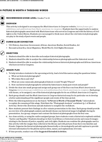 A Picture is Worth a Thousand Words Lesson Plan