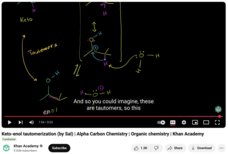 Keto-Enol Tautomerzation, (by Sal), Alpha Carbon Chemistry, Organic chemistry Instructional Video