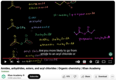 Amides, Anhydrides, Esters And Acyl Chlorides, Organic Chemistry Instructional Video