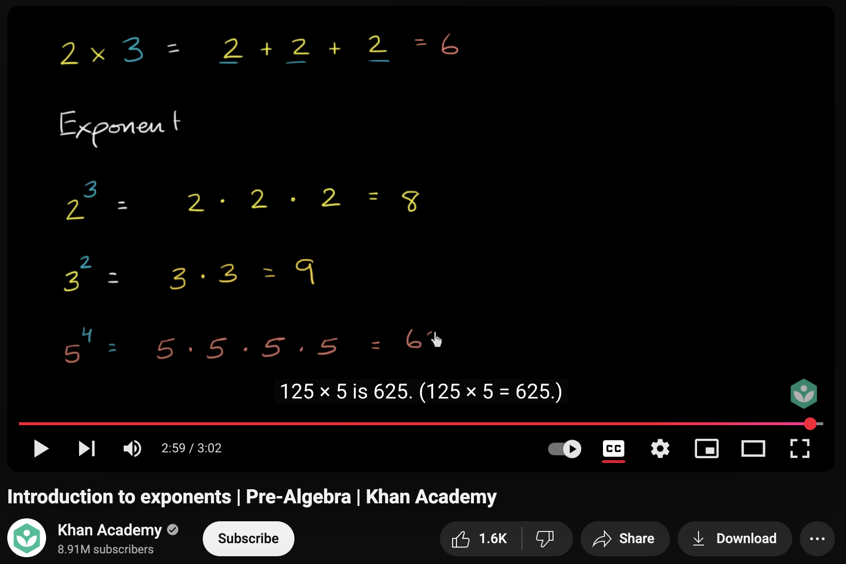 Introduction to Exponents, Pre-Algebra Instructional Video