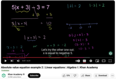 Absolute Value Equation Example 2, Linear Equations, Algebra I Instructional Video