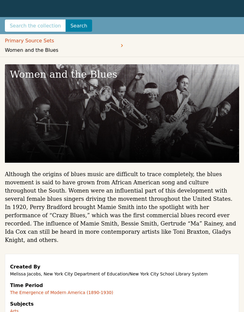 Women and the Blues Activity