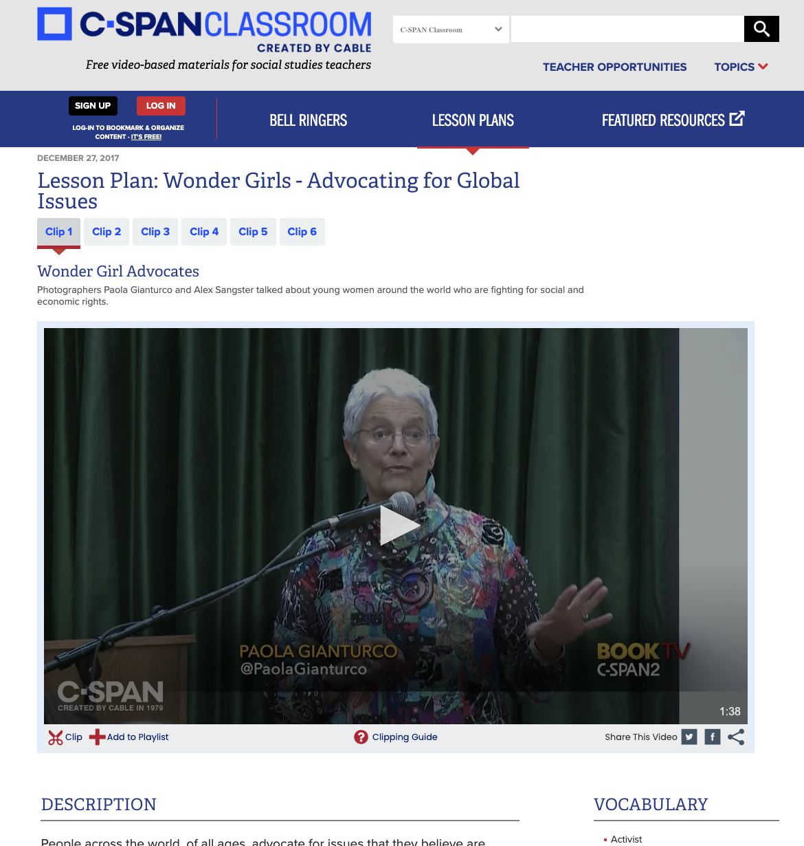 Wonder Girls - Advocating for Global Issues Lesson Plan