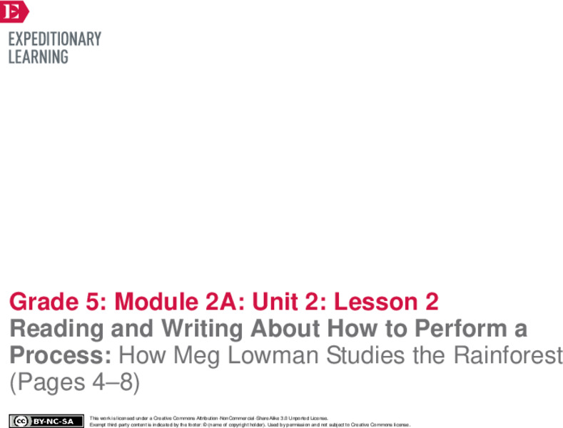 Reading and Writing About How to Perform a Process: How Meg Lowman Studies the Rainforest (Pages 4–8) Lesson Plan