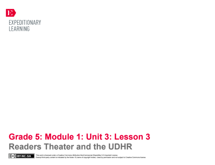 Readers Theater and the UDHR Lesson Plan