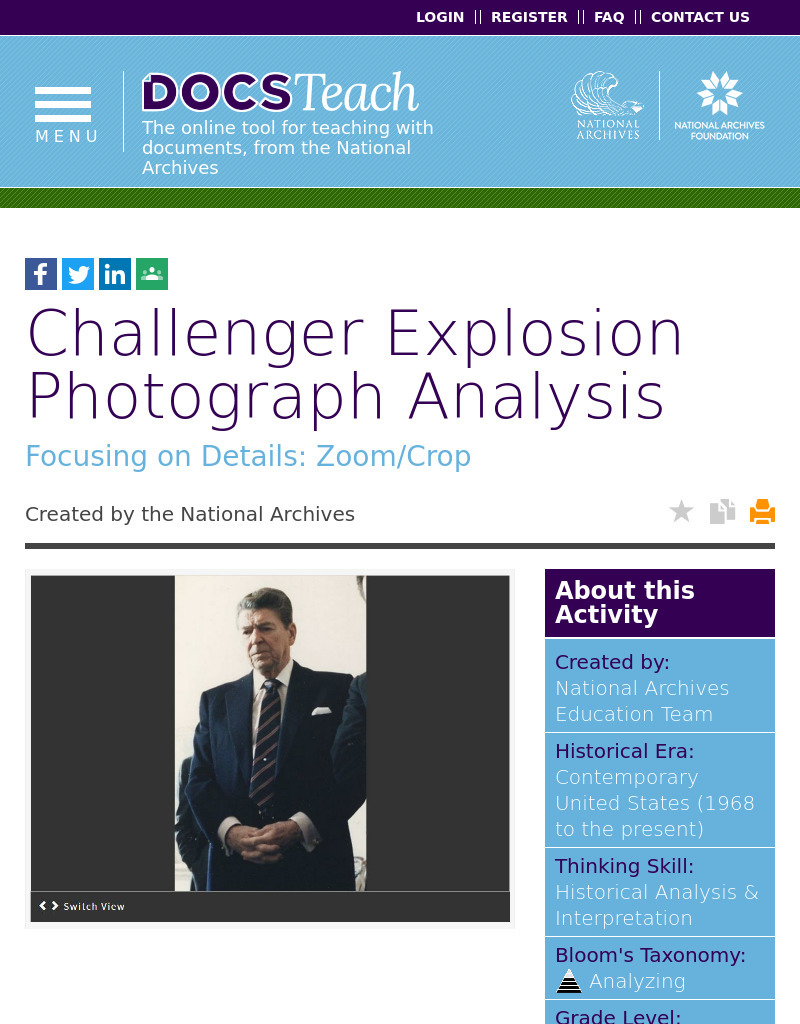 Challenger Explosion Photograph Analysis Interactive