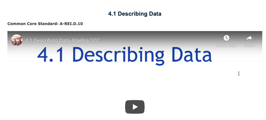 Describing Data Instructional Video