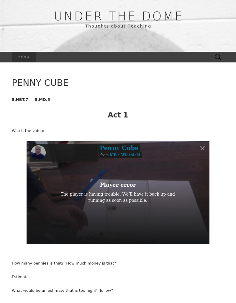 Penny Cube Activity