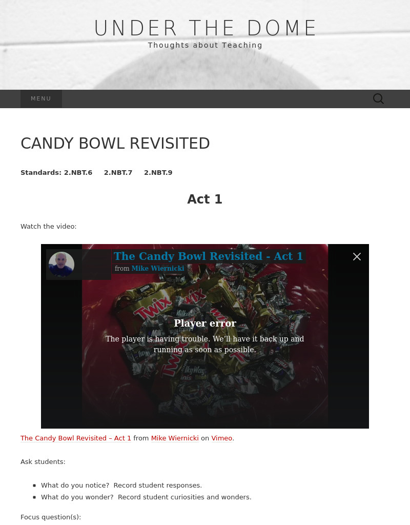The Candy Bowl Revisited Activity