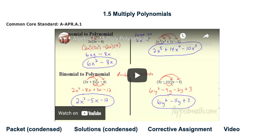 Multiply Polynomials Instructional Video