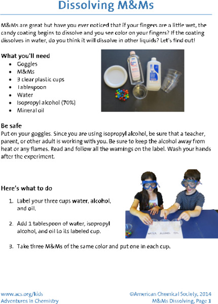 Dissolving M-and-Ms Activity