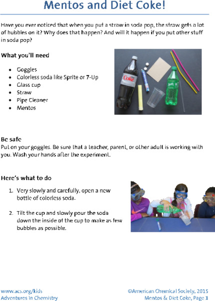 Mentos and Diet Coke! Activity
