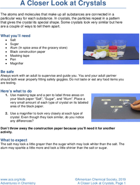 A Closer Look at Crystals Activity