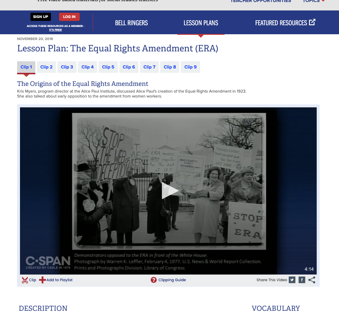 The Equal Rights Amendment (ERA) Lesson Plan