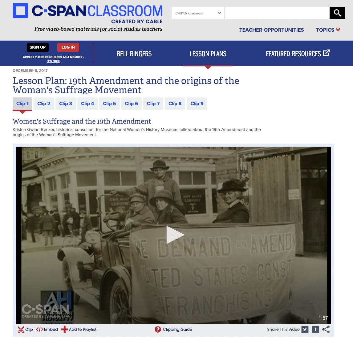Women's Suffrage and the 19th Amendment Lesson Plan
