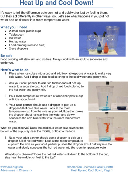 Heat Up and Cool Down Activity