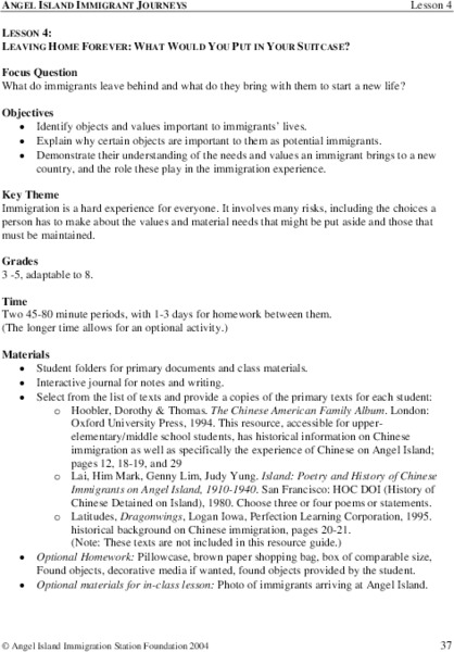 Leaving Home Forever: What Would You Put In Your Suitcase? Lesson Plan
