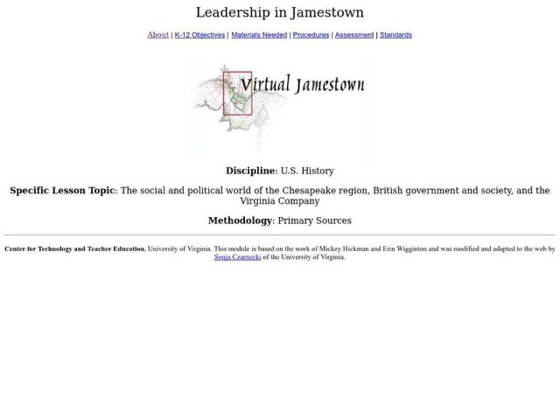 Leadership in Jamestown Lesson Plan