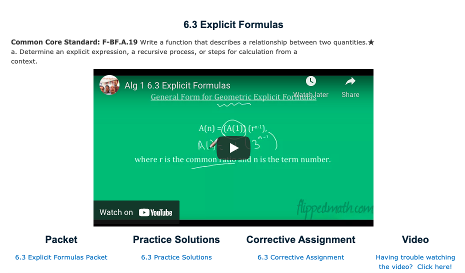 Explicit Formulas Instructional Video