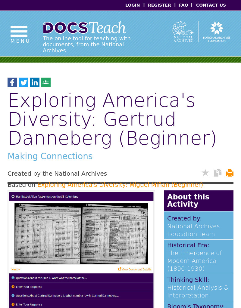 Exploring America's Diversity: Gertrud Danneberg (Beginner) Interactive