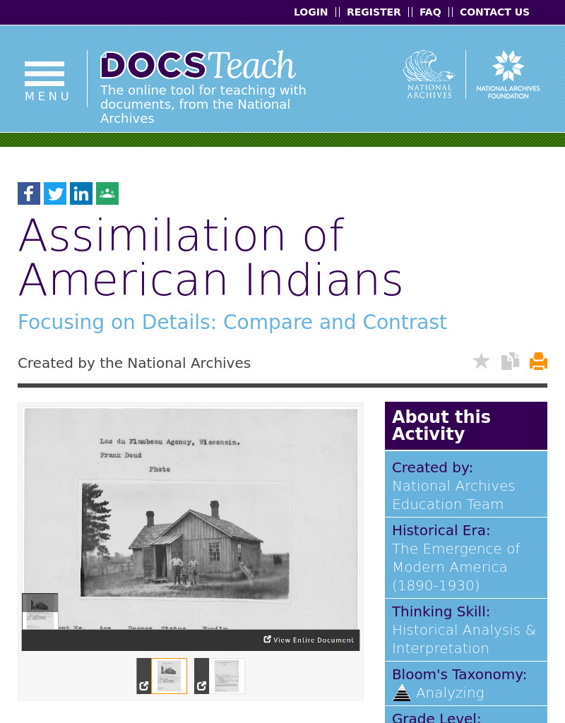 Assimilation of American Indians Interactive