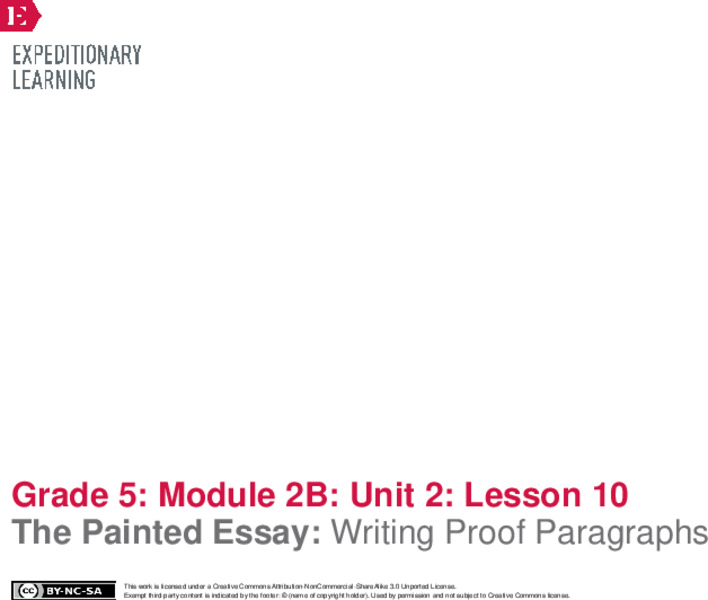 The Painted Essay: Writing Proof Paragraphs Lesson Plan